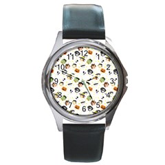 Happy Halloween Vector Images Round Metal Watch by Sarkoni