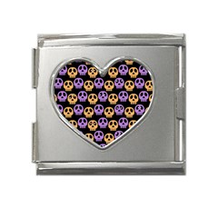 Halloween Skull Pattern Mega Link Heart Italian Charm (18mm) by Ndabl3x