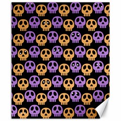 Halloween Skull Pattern Canvas 8  X 10  by Ndabl3x