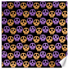 Halloween Skull Pattern Canvas 20  X 20  by Ndabl3x