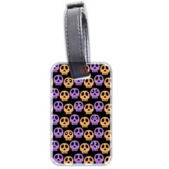 Halloween Skull Pattern Luggage Tag (two Sides) by Ndabl3x