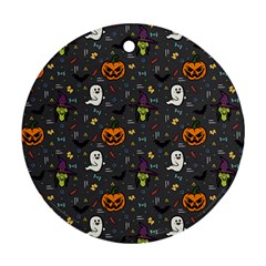 Halloween Bat Pattern Ornament (round) by Ndabl3x