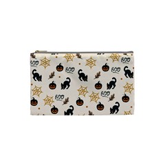 Cat Halloween Pattern Cosmetic Bag (small) by Ndabl3x