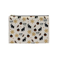 Cat Halloween Pattern Cosmetic Bag (medium) by Ndabl3x