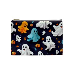 Ghost Pumpkin Scary Cosmetic Bag (medium) by Ndabl3x