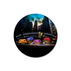 Teenage Mutant Ninja Turtles Leonardo Raphael Michelangelo Donatello Rubber Coaster (round) by Sarkoni