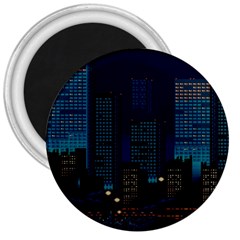 Pixel Art Night City Japan 3  Magnets by Sarkoni