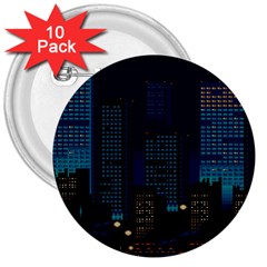 Pixel Art Night City Japan 3  Buttons (10 Pack)  by Sarkoni