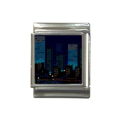 Pixel Art Night City Japan Italian Charm (13mm) by Sarkoni