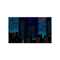 Pixel Art Night City Japan Sticker Rectangular (100 Pack) by Sarkoni