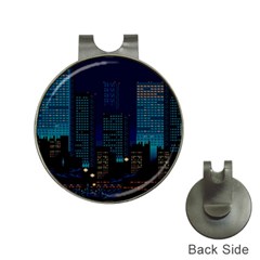 Pixel Art Night City Japan Hat Clips With Golf Markers by Sarkoni