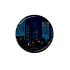 Pixel Art Night City Japan Hat Clip Ball Marker by Sarkoni