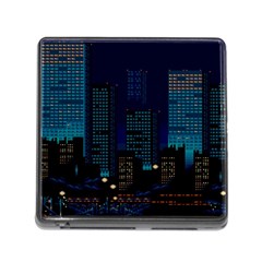 Pixel Art Night City Japan Memory Card Reader (square 5 Slot) by Sarkoni