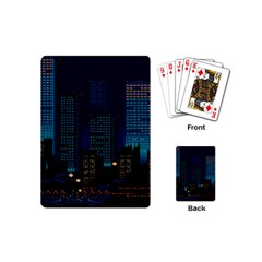 Pixel Art Night City Japan Playing Cards Single Design (mini) by Sarkoni