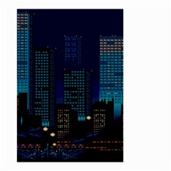 Pixel Art Night City Japan Small Garden Flag (two Sides) by Sarkoni