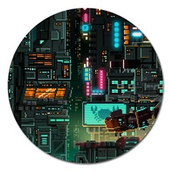 Video Game Pixel Art Magnet 5  (round) by Sarkoni