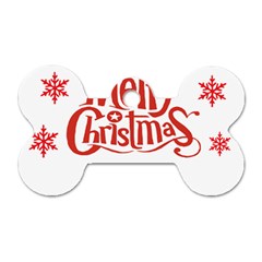 Merry Christmas Dog Tag Bone (one Side)