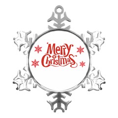 Merry Christmas Metal Small Snowflake Ornament by designerey