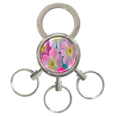 Pink Neon Flowers, Flower 3-ring Key Chain by nateshop