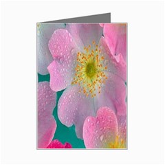 Pink Neon Flowers, Flower Mini Greeting Card by nateshop