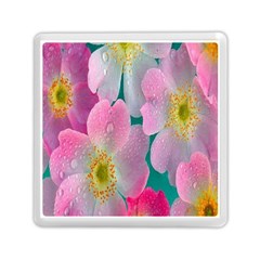 Pink Neon Flowers, Flower Memory Card Reader (square) by nateshop