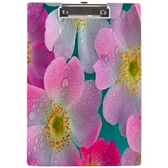 Pink Neon Flowers, Flower A4 Acrylic Clipboard by nateshop
