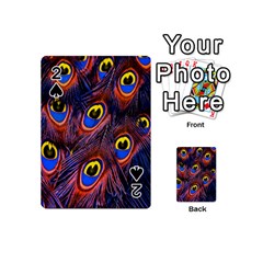Peacock-feathers,blue,yellow Playing Cards 54 Designs (mini) by nateshop