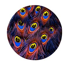 Peacock-feathers,blue,yellow Mini Round Pill Box (pack Of 3)