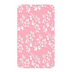 Pink Texture With White Flowers, Pink Floral Background Memory Card Reader (rectangular) by nateshop