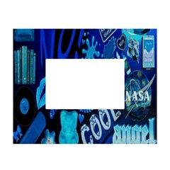 Really Cool Blue, Unique Blue White Tabletop Photo Frame 4 x6  by nateshop
