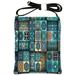 Texture, Pattern, Abstract, Colorful, Digital Art Shoulder Sling Bag by nateshop