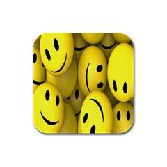 Emoji, Colour, Faces, Smile, Wallpaper Rubber Square Coaster (4 Pack) by nateshop