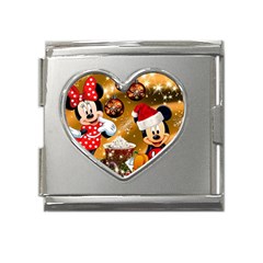 Cartoons, Disney, Merry Christmas, Minnie Mega Link Heart Italian Charm (18mm) by nateshop