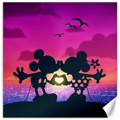 Mickey And Minnie, Mouse, Disney, Cartoon, Love Canvas 16  X 16  by nateshop