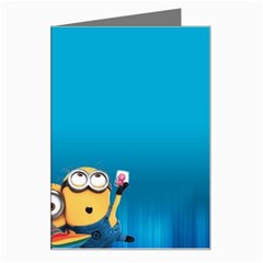 Minions, Blue, Cartoon, Cute, Friends Greeting Card by nateshop