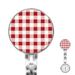 Gingham - 4096x4096px - 300dpi14 Stainless Steel Nurses Watch by EvgeniaEsenina