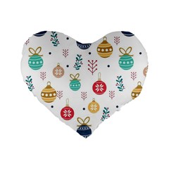 Cute Christmas Pattern Standard 16  Premium Heart Shape Cushions by Grandong