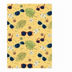 Seamless Pattern Of Sunglasses Tropical Leaves And Flower Small Garden Flag (two Sides) by Grandong