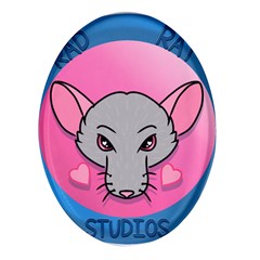 Rad Rat Studios Logo Oval Glass Fridge Magnet (4 Pack) by radratstudios