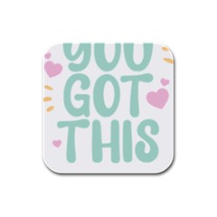 You Got This T- Shirt You Got This A Cute Motivation Qoute To Keep You Going T- Shirt Yoga Reflexion Pose T- Shirtyoga Reflexion Pose T- Shirt Rubber Square Coaster (4 Pack) by hizuto