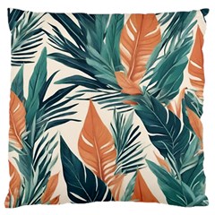 Colorful Tropical Leaf Large Cushion Case (two Sides) by Jack14