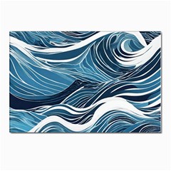 Abstract Blue Ocean Wave Postcard 4 x 6  (pkg Of 10)