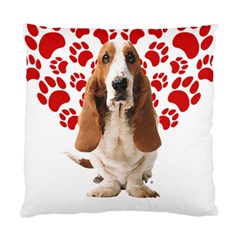 Basset Hound Gift T- Shirt Funny Basset Hound Valentine Heart Paw Basset Hound Dog Lover Valentine C Yoga Reflexion Pose T- Shirtyoga Reflexion Pose T- Shirt Standard Cushion Case (one Side) by hizuto