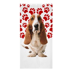 Basset Hound Gift T- Shirt Funny Basset Hound Valentine Heart Paw Basset Hound Dog Lover Valentine C Yoga Reflexion Pose T- Shirtyoga Reflexion Pose T- Shirt Shower Curtain 36  X 72  (stall)  by hizuto