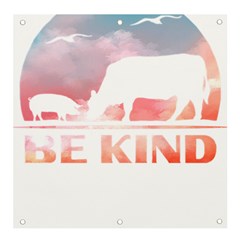 Be Kind To Animals Or Ill Kill You T- Shirt Vegan Be Kind Farm Animal Design Dairy Cow And Pig T- Sh Yoga Reflexion Pose T- Shirtyoga Reflexion Pose T- Shirt Banner And Sign 4  X 4  by hizuto