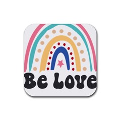 Be Love T- Shirt Be Love T- Shirt Yoga Reflexion Pose T- Shirtyoga Reflexion Pose T- Shirt Rubber Coaster (square) by hizuto