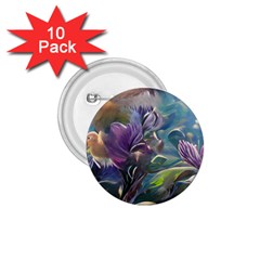 Abstract Blossoms  1 75  Buttons (10 Pack)