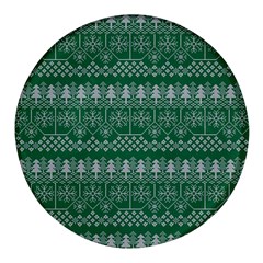 Christmas Knit Digital Round Glass Fridge Magnet (4 Pack)
