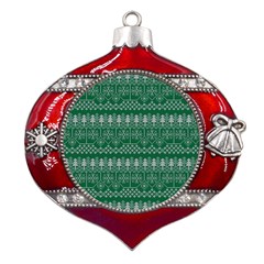 Christmas Knit Digital Metal Snowflake And Bell Red Ornament