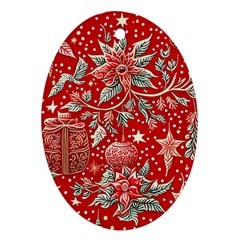 Christmas Pattern Ornament (oval) by Valentinaart